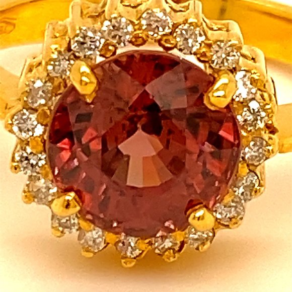 Zircon 5.10ct Diamonds Solid 18K Yellow Gold Ring - Picture 9 of 9